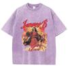 Street Women Washed T-Shirts Virgin Mary Lovesprinted Tee Shirts Comfortable Crewneck Cotton Oversize Tees Summer Clothes