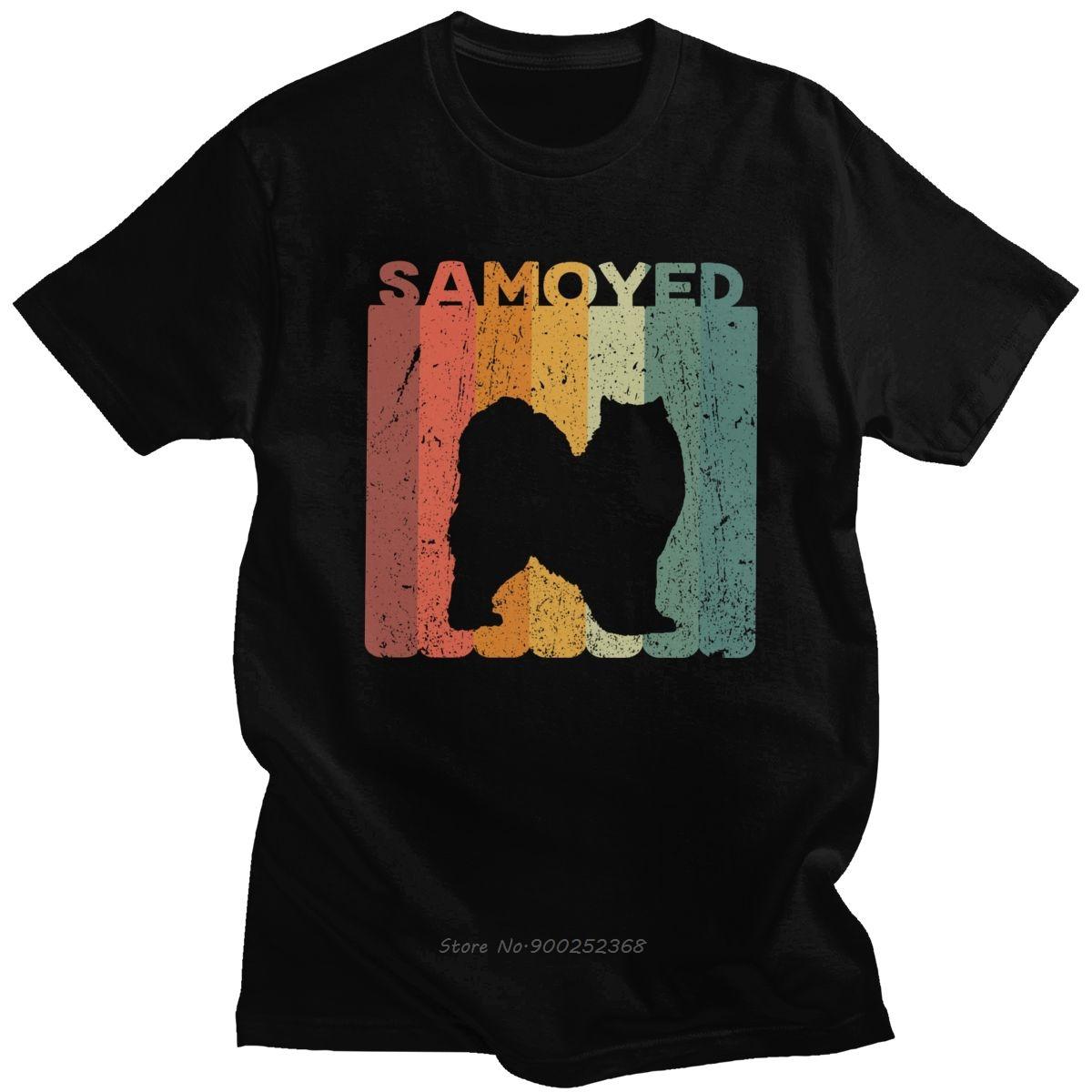 

Vintage Male Retro Samoyed Dog T Shirt Funny Cotton Tshirt Pet Lover Gift Idea Tee Tops Casual Graphic Tshirt Men Clothing 4XL