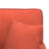 Reclining Chaise Lounge with Cushions 3 Piece Set Red Orange Corduroy Fabric