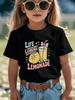 Kinder Sommer Lässiges T-Shirt Das Leben gab mir Zitronen Inspirierendes Zitronen- und Zitronenlimonadenbecher-Design Rundhals Kurzarm-T-Shirt