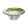 Aoyama Glass Serving Bowl/Appetizer Plate, 20cm, Blue Maple Leaf Design, Made In Japan, AMG-CA-P550AMP