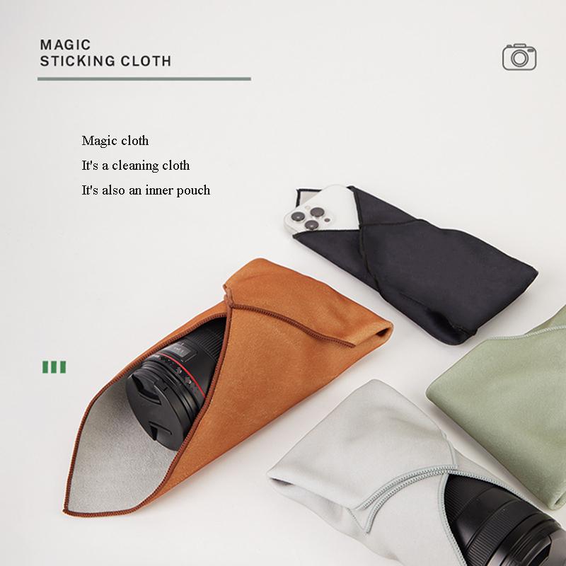 

Folding Cloth Self-adhesive Camera Storage Bag Plush Anti Scratch Photography Camera Protective Wrap Soft Wrapping Cloth коричневый