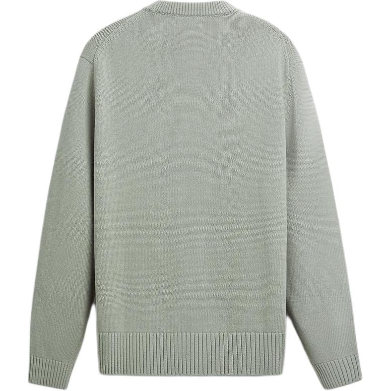 Zara Solid Color Textured Commuter Pullover Long Sleeve Knit Sweater Men sweater Gray-Green 2893411-916