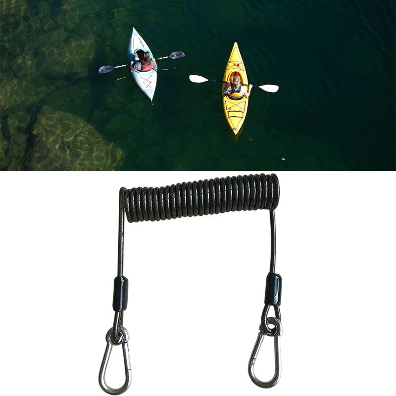 Kayak Paddle Leash Safety Tool Lanyard Kayak Accessory Stretchable Coiled Leash