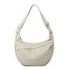 Solid Color Nylon Minimalist Crossbody Bag with Zipper Pockets and Adjustable Strap for Women