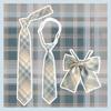 Japanese School Girl Style Polyester Plaid Neck Tie With Bow For Kids Uniforms
