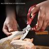 Aluminum Alloy Handle Kitchen Scissors, Multifunctional and Powerful Chicken Bone Scissors, Bottle Opener, Walnut Clip