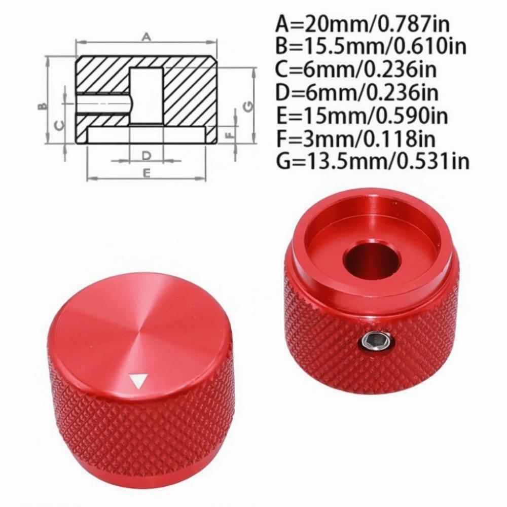 Portable 20 x 15.5mm Rotary Encoder Knob Solid Aluminum Alloy Volume Control Knob Potentiometer Knob