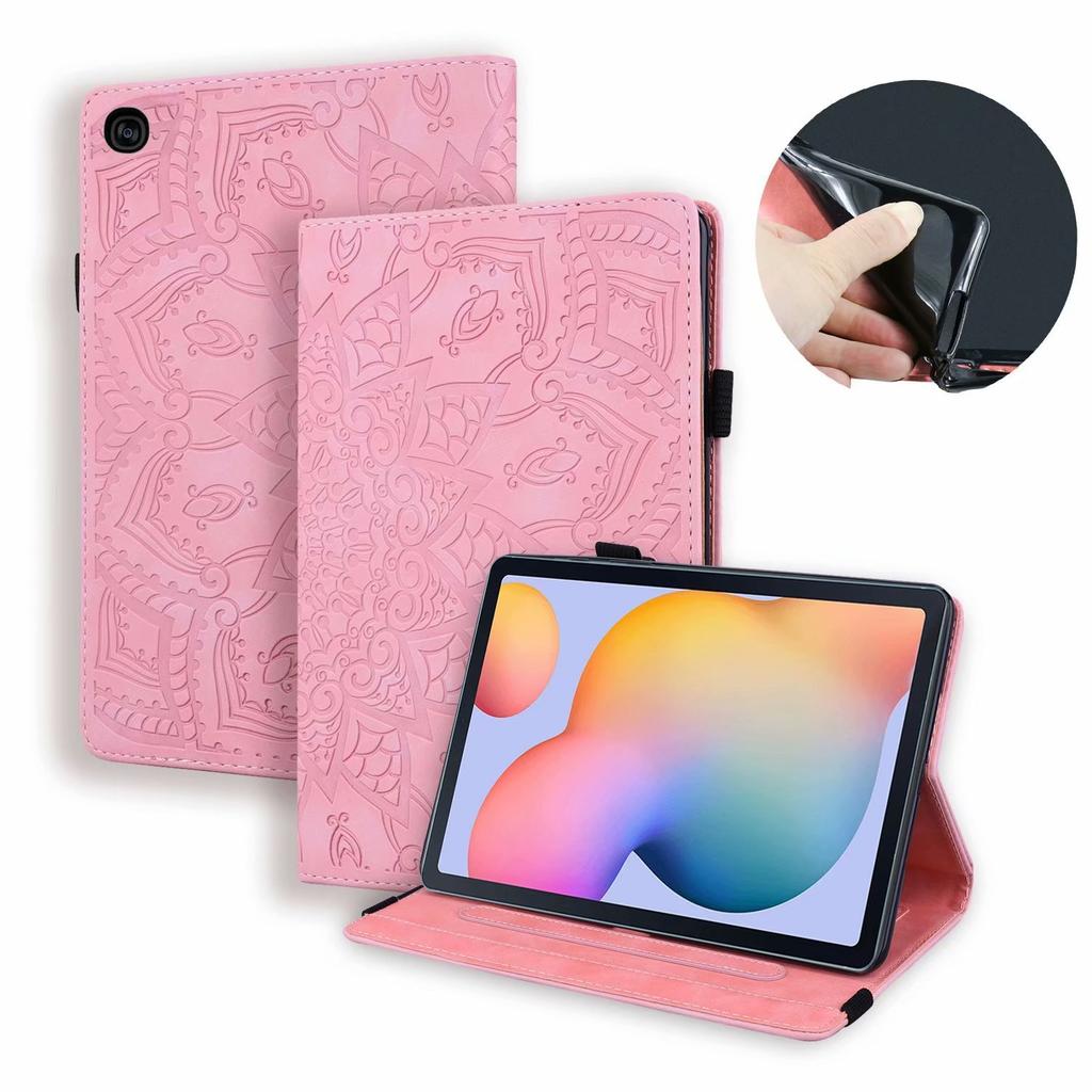 Suitable for Samsung Tab S6 Lite Tablet Leather Case, Retro Matte Pattern Card Holder, Anti-drop Protective Case
