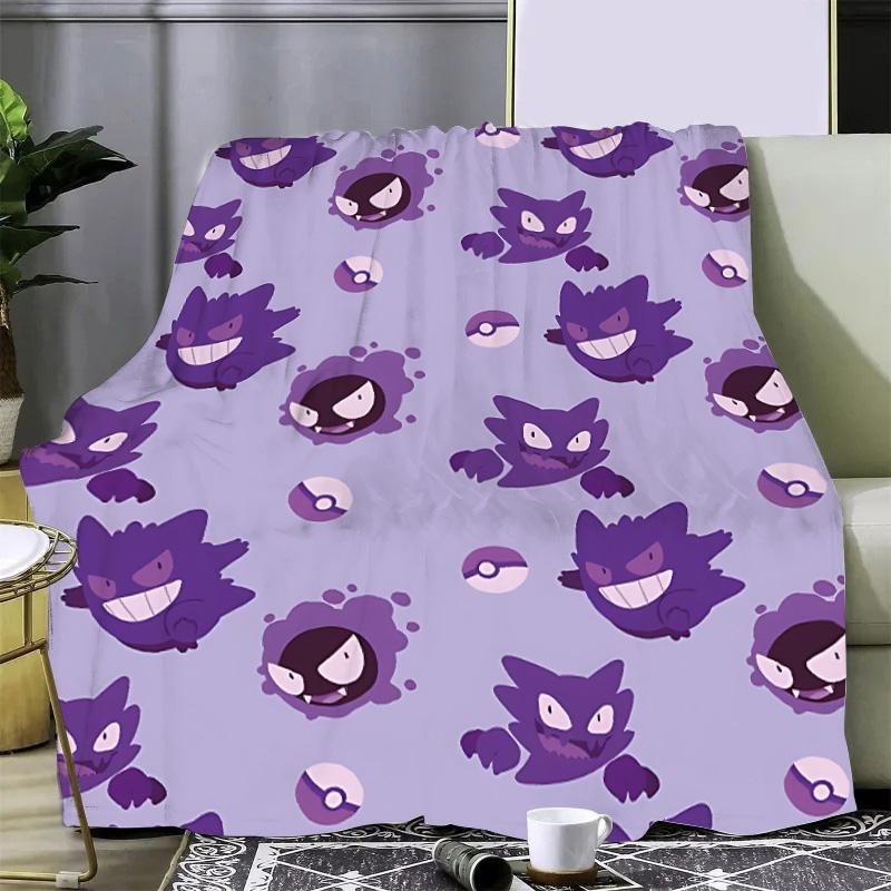 Anime Pokemon Gengar Printed Blanket Picnic Blankets Warm Blanket Soft and Comfortable Blanket Home Travel Birthday Gift