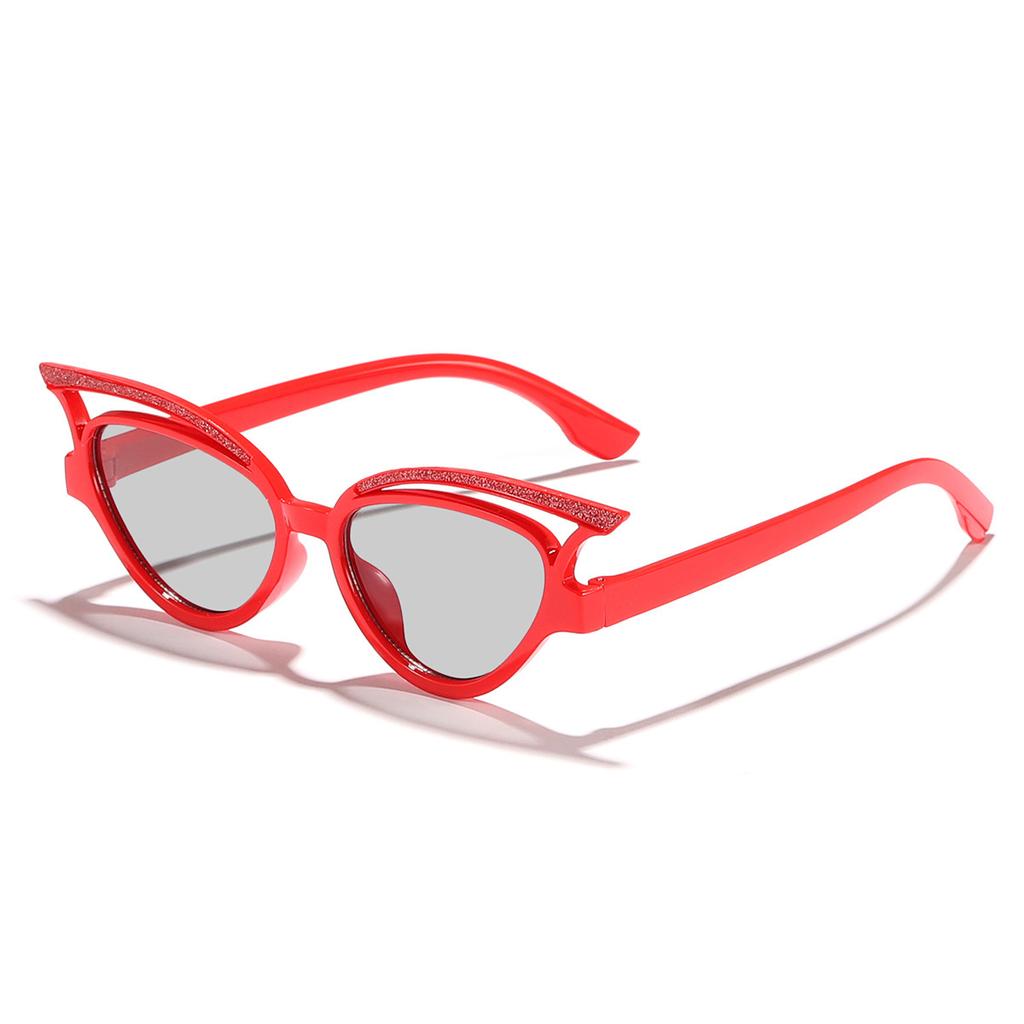 Children'S New Candy Color Hollow Out Shiny Cat Eye Boys And Girls Fashion Street Shooting Must-Have Sunshade Sunglasses