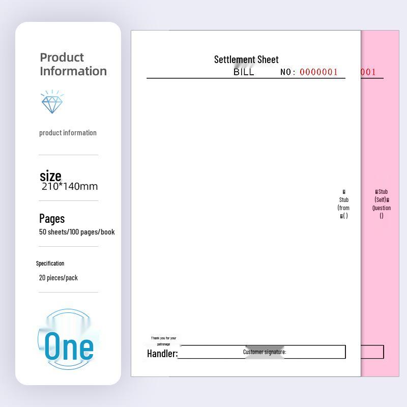 Restaurant Bill/Receipt Carbonless Copy Paper - Customizable Two/Three-Part Checkout Forms