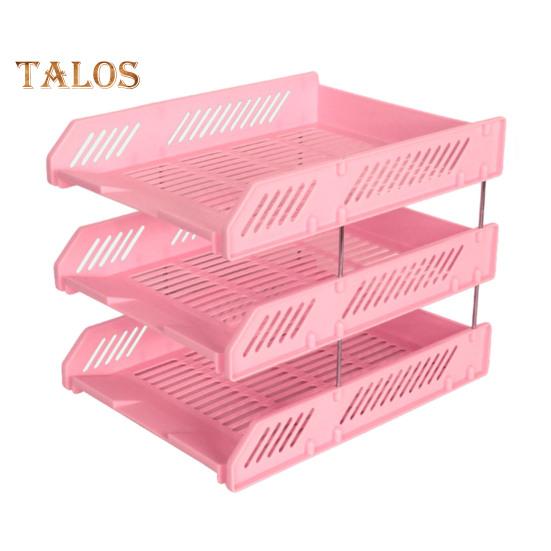3 Tier Stackable Letter Tray Desk Paper Organizer Plastic File Document Storage Rack for Home Office School