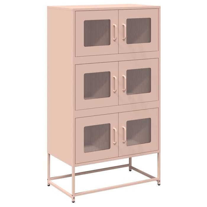 VidaXL Highboard Pink 68x39x123 Cm Steel, Cabinet, Storage Cabinet, Highboard, Sideboard, Tall Cabinet, 853351