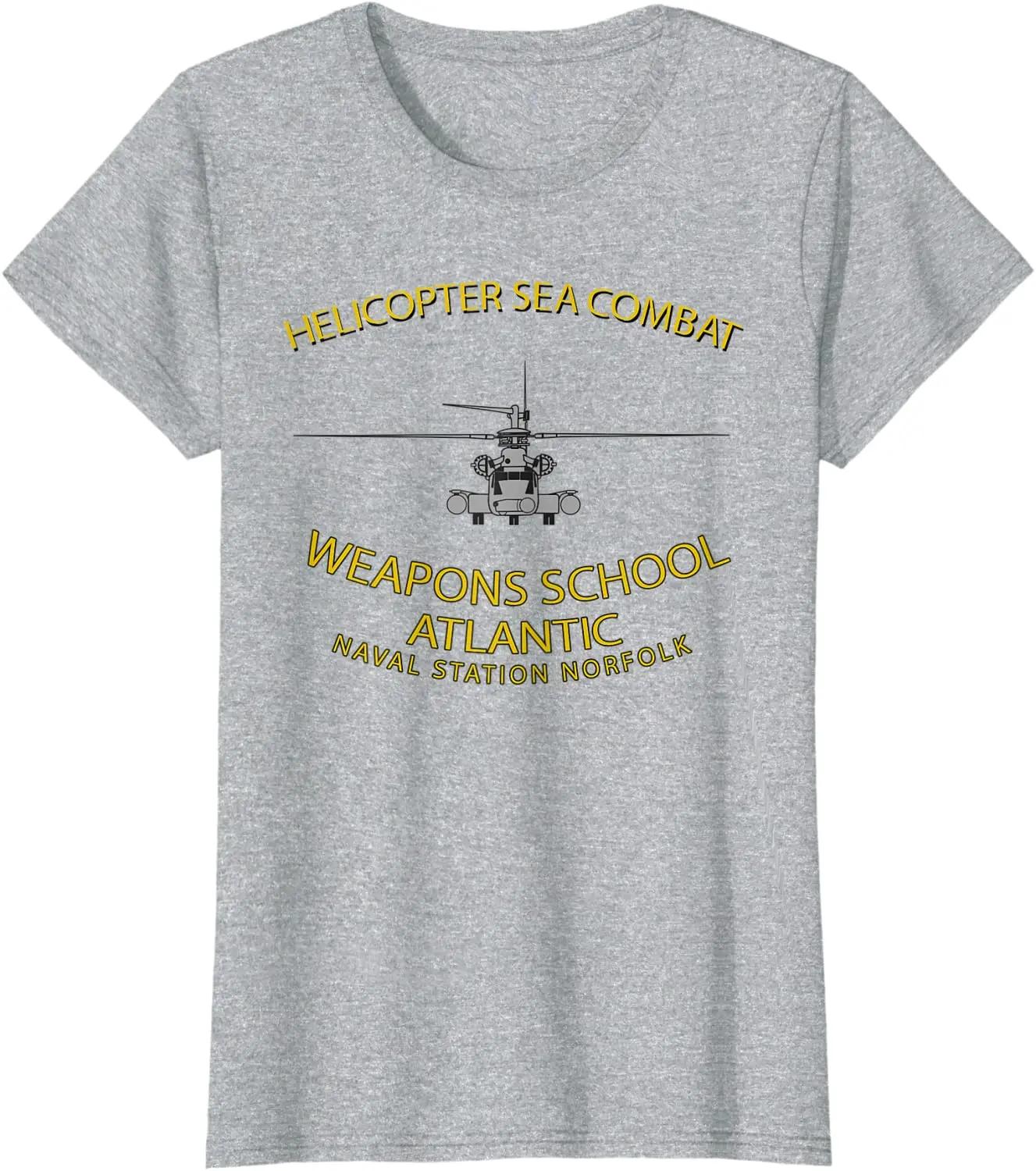 Wpns School Atlantic MH53 Helicopter Sea Combat TShirt Premium Cotton Short Sleeve ONeck Unisexs T Shirt New S3XL S
