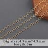 C231  1m/lot 18k Gold Plated,copper,pass REACH,nickel Free,star Moon Chain,diy Bracelet Necklace,jewelry Making