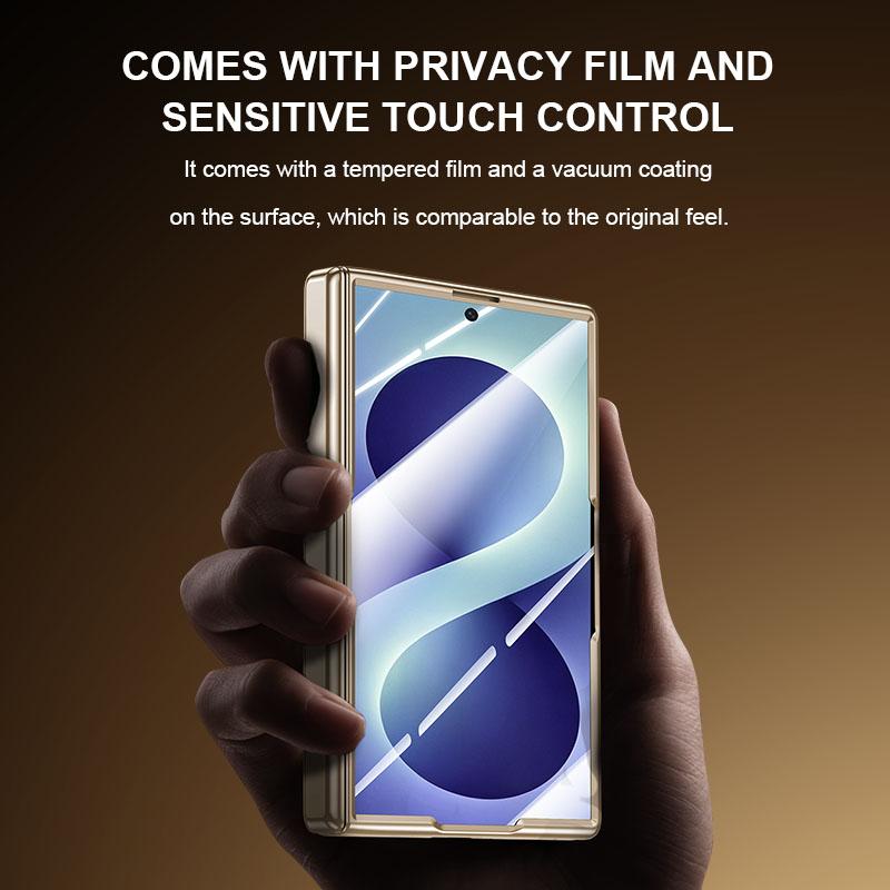 New Case For Samsung Galaxy Z Fold 8 Cover With 360 Rotatable Ring Holder Phone Stand Z Fold8 Cases Tempered Film Glass Bracket
