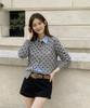 Awesome Studio Dot Asymmetrical Knit Cardigan Melange Gray