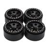 4pcs 1.9 Inch RC Metal Beadlock 8 Round Hole Wheel Rim Hubs for Axial SCX10 90046 RC 110 CarBlack