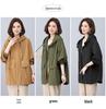 2024 Women's Plus Size Hooded Cotton Trench Coat - Spring & Autumn Casual Mid-Length Style