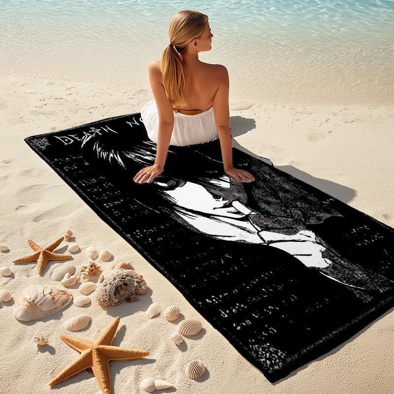Death Note Anime Art Beach Towel Portable For Travel Outdoor Camping Swim Absorbent Bath Towel Quickdrying Swim Towel Travel And Vacation Towels