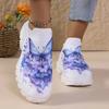 Fashion Fashion Butterfly Print Knit Sneakers for Women Breathable Mesh Platform Sneakers Shoes Woman Plus Size Thick Sole Walking Shoes