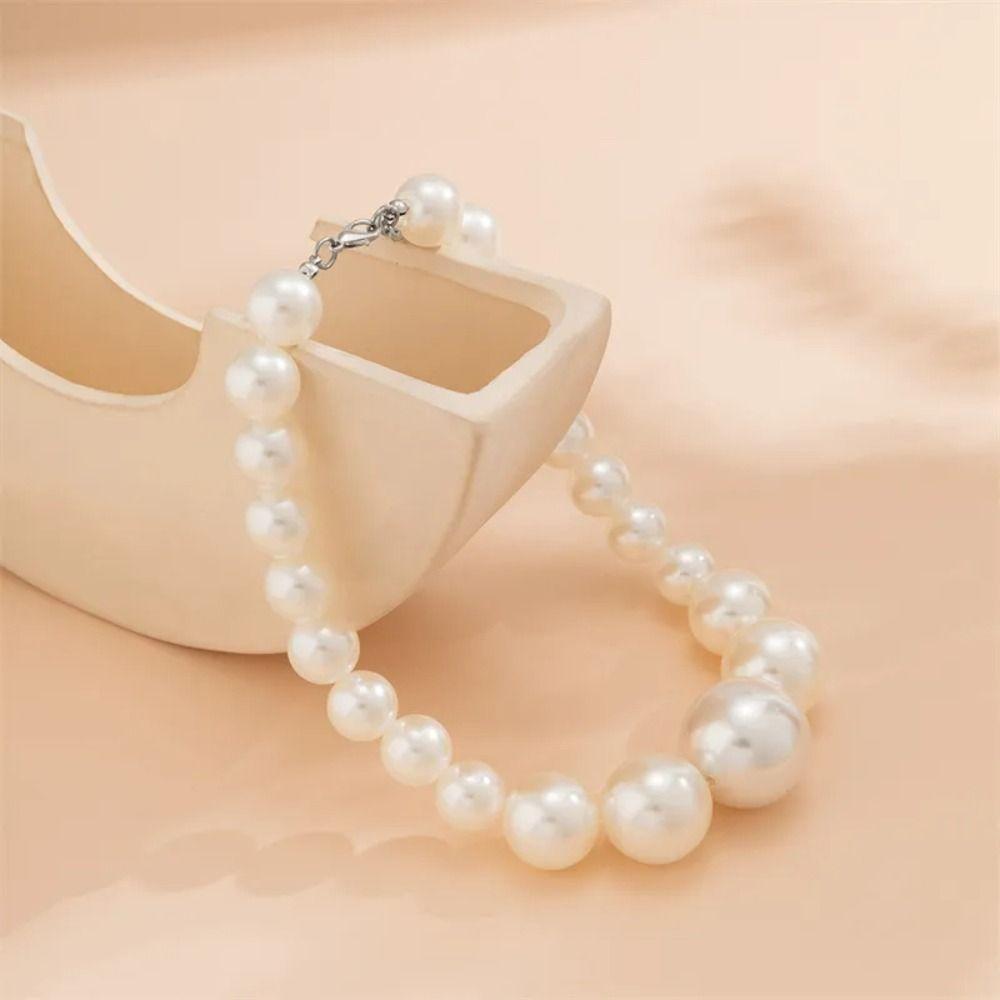 Women Female Pearl Necklace Earring Wedding Bead Bracelet Jewelry Beaded Chain Necklace  Gift