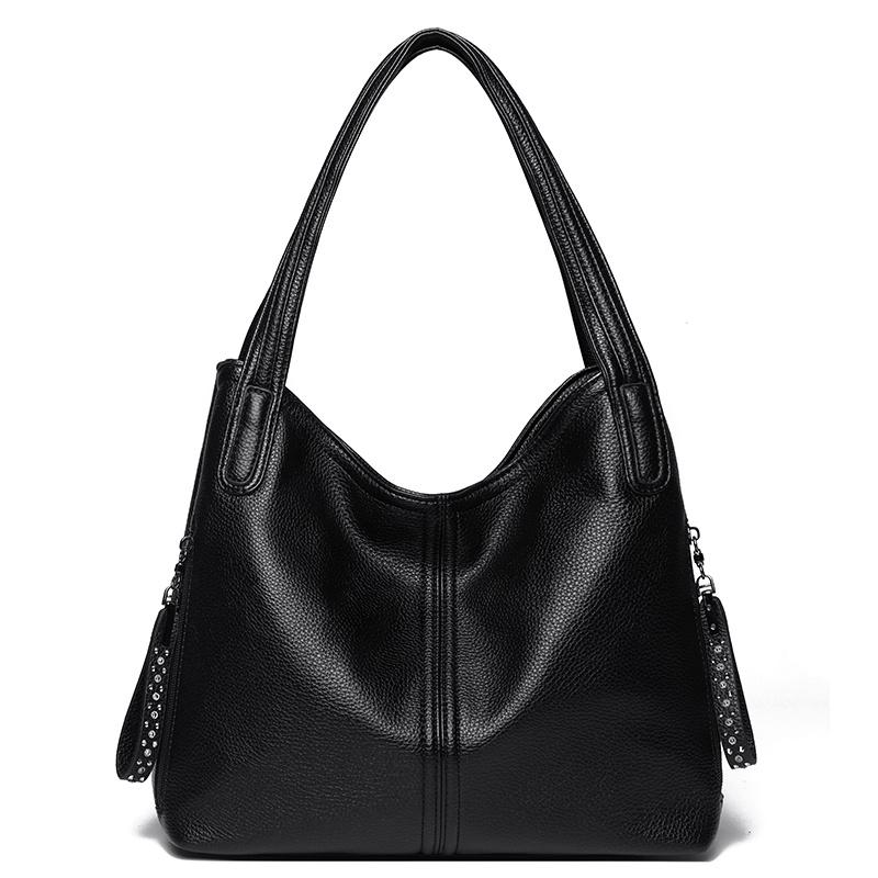 Women PU Leather Hobo Shoulder Bag Large Capacity Soft Handbag Fashion Casual Top‑handle Tote Bag Multi‑pocket Daily Shopping Work Hand Bag For