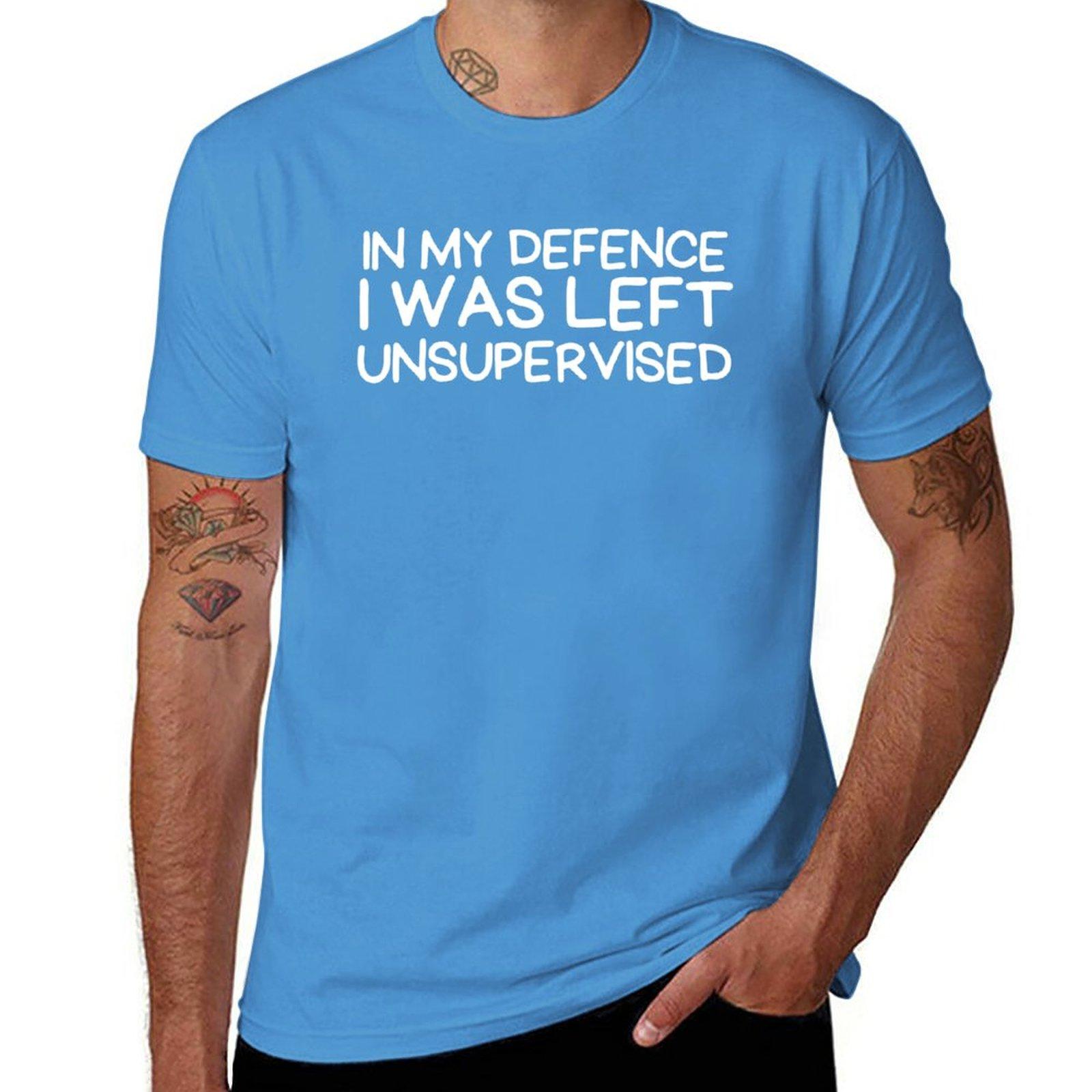in my defence i was left unsupervised TShirt quick drying Blouse plain t shirt for men S
