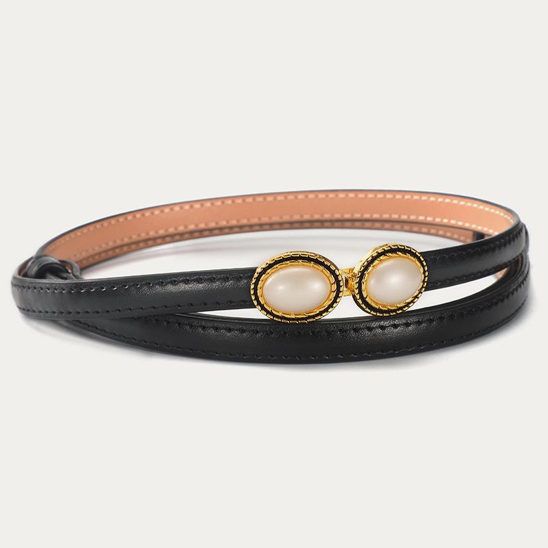 Four-Leaf Clover Pearl Women'S Belt Belt Women'S Dress Belt Thin Decoration