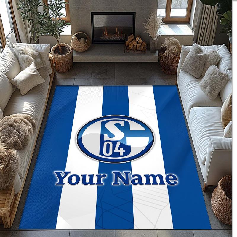 Tappeto in Velluto di Cristallo Stampato Schalke 04 FC Tappeto Antiscivolo in Velluto di Cristallo Per Divano Camera da Letto Decorazione Interna per la Casa