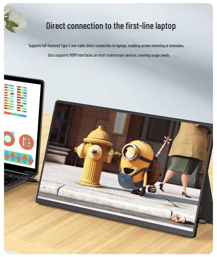 15.6" Portable Monitor: Expand Your Laptop or Game with HD IPS(Screen)