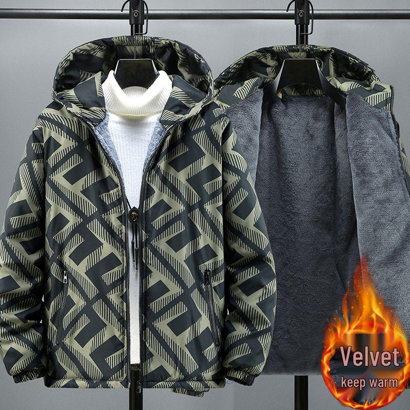 Europejska Modna Męska Kurtka Jacquard w Kratę ze Stójką - Koreański Styl Wiosenno-Jesienny Casualowy Top