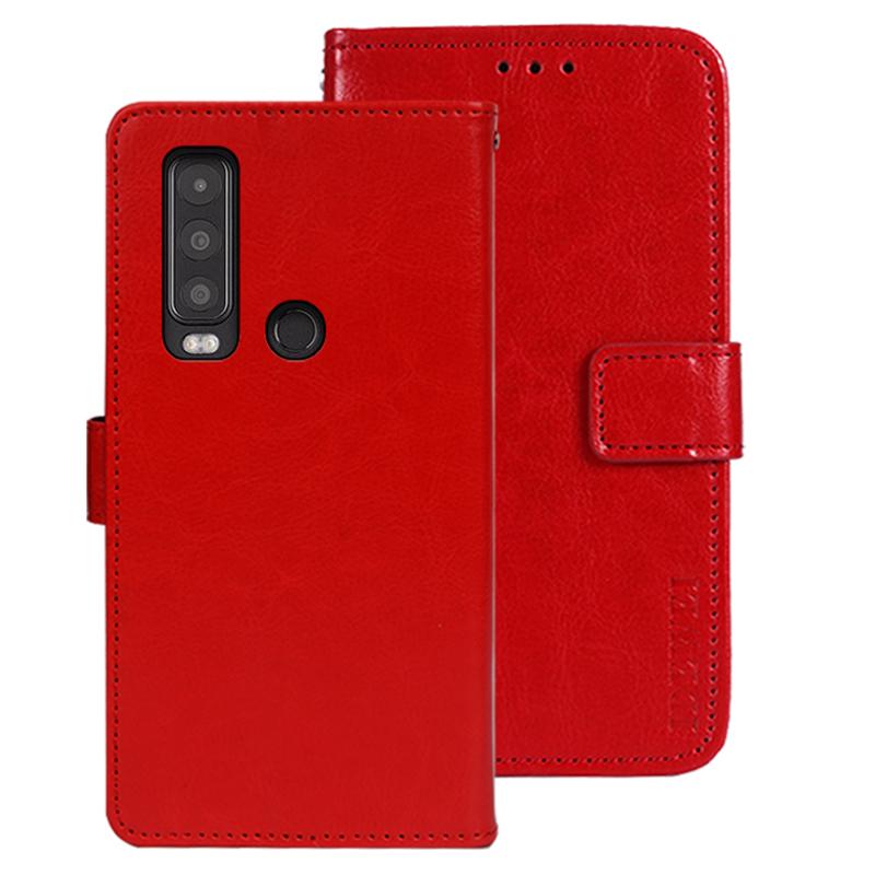 

IDEWEI For Cat S75 5G Crazy Horse Leather Flip Case Phone Wallet Cover Red