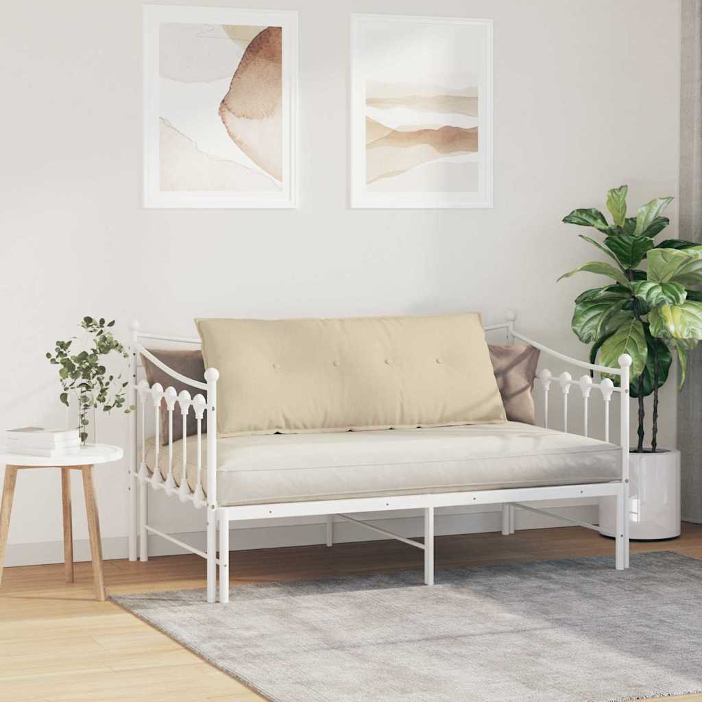Back Cushion Cream 120 x 19 x 50 cm Fabric