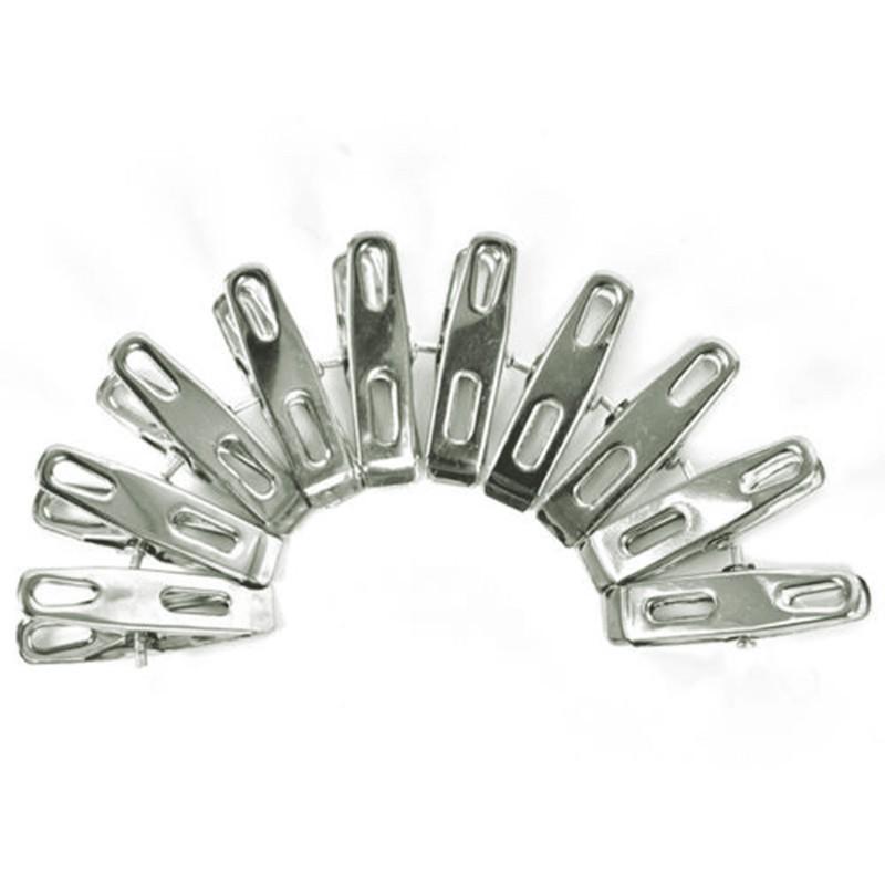 40pcs Practical Stainless Steel Clothes Pegs Clips Socks Clips Pins Clamps