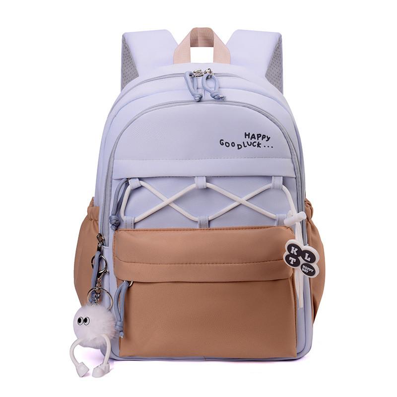 Oxford Fabric Kids School Backpack With Letter Pattern For First Grade Students