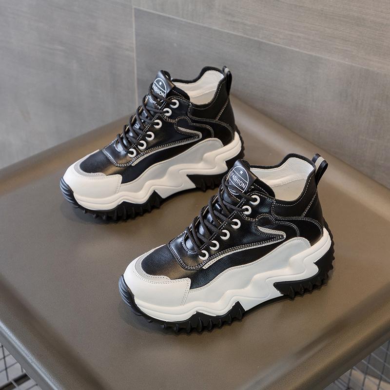 Trend autumn new thick-soled inner height-increasing women's shoes casual sports breathable versatile mesh shoes