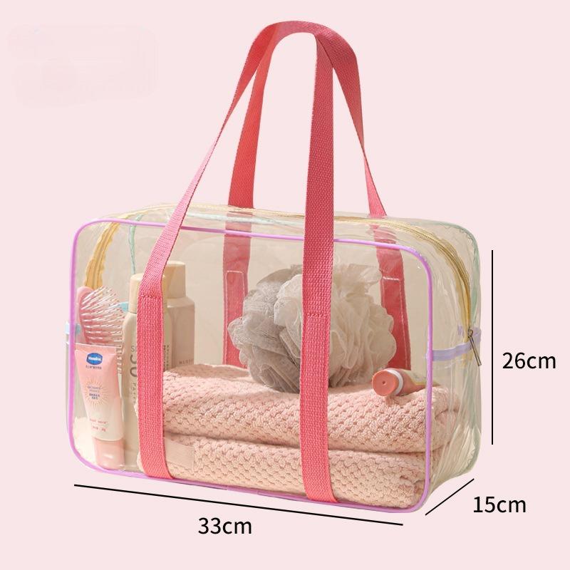 Makeup PVC Jelly Bag Business Trip Transparent Toiletries and Cosmetics Bag Travel Waterproof Swimming Storage Beach Bag