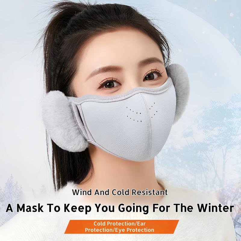 R-Winter Warm Mask for Women, High-Value Style, Fleece Lined, Thickened, Windproof, Cold-Proof, Cycl