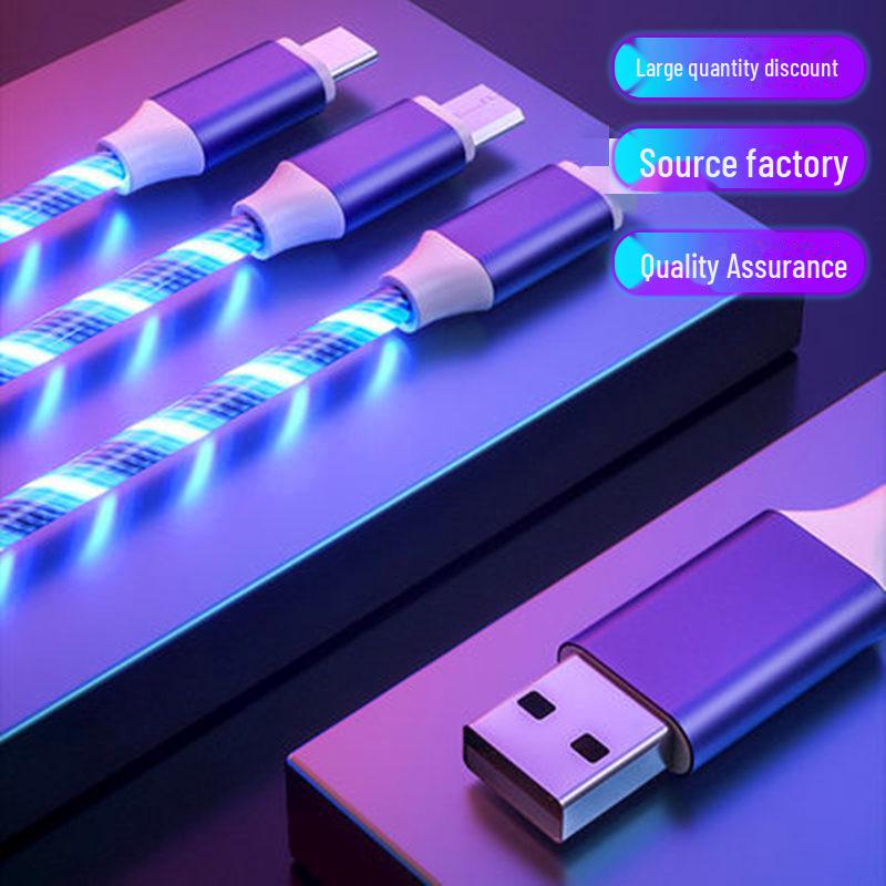 Colorful Luminous Fast Charging Cable - Compatible with Apple, Android, Huawei