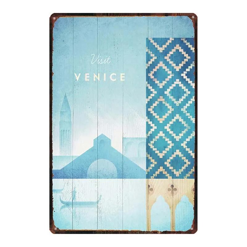 Vintage Paris Champagne Metal Tin Sign Wine Travel Souvenir Wall Art for Bar Restaurant Home Decor xCM