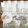 No Hook Plant Pattern Shower Curtain With Snap-in Fabric Liner, Sheer Top Window, Waterproof Double Layer Bathtub Curtain