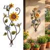 Weather Resistant Outdoor Sign Sunflower Bee Wall Art Decor, 2D Flat Floral Hanging, Country Garden Backyard Accents Flower Ornament for Fence