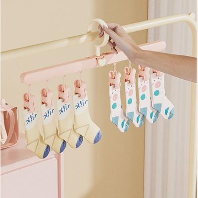 Portable Folding Drying Rack Traceless 360-Degree Rotation Laundry Hanger Strong Load-bearing Non-slip Baby Clothes Hanger