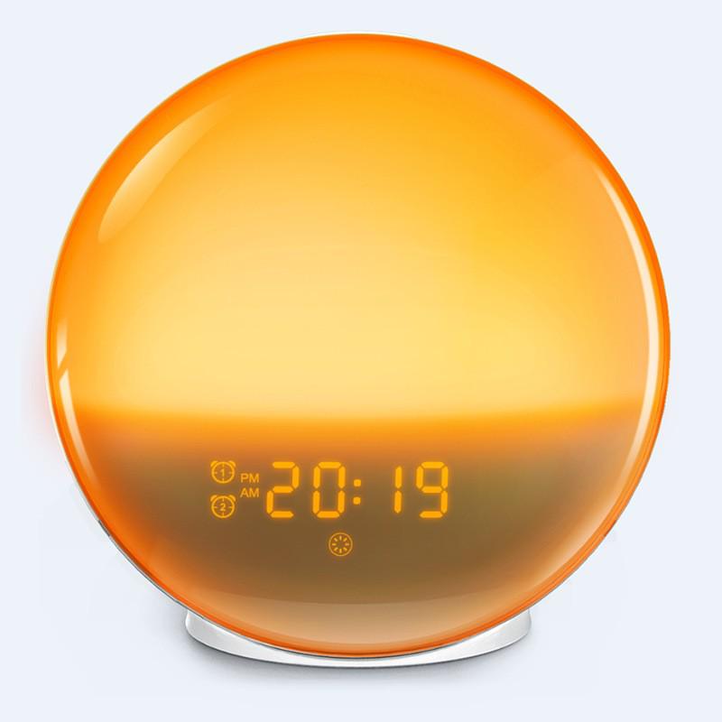 LED Sunrise Wake-Up Light with Dual Alarm Clock and Bedside Night Light