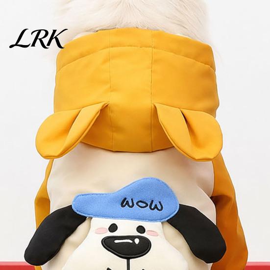Cold Weather Pet Apparel Hooded Dog Jumpsuit, Waterproof Windproof Four-Leg Jacket with Puppy Winter Wear Ears, Cute Padded Warm Hoodie for Small Dogs