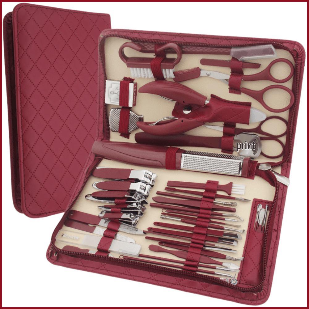 16-Piece Multifunctional Manicure Set: Eyebrow Trimmer, Nail Clippers, Beauty Scissors, Glass File, Foot Planer, Nail Groove Pliers.
