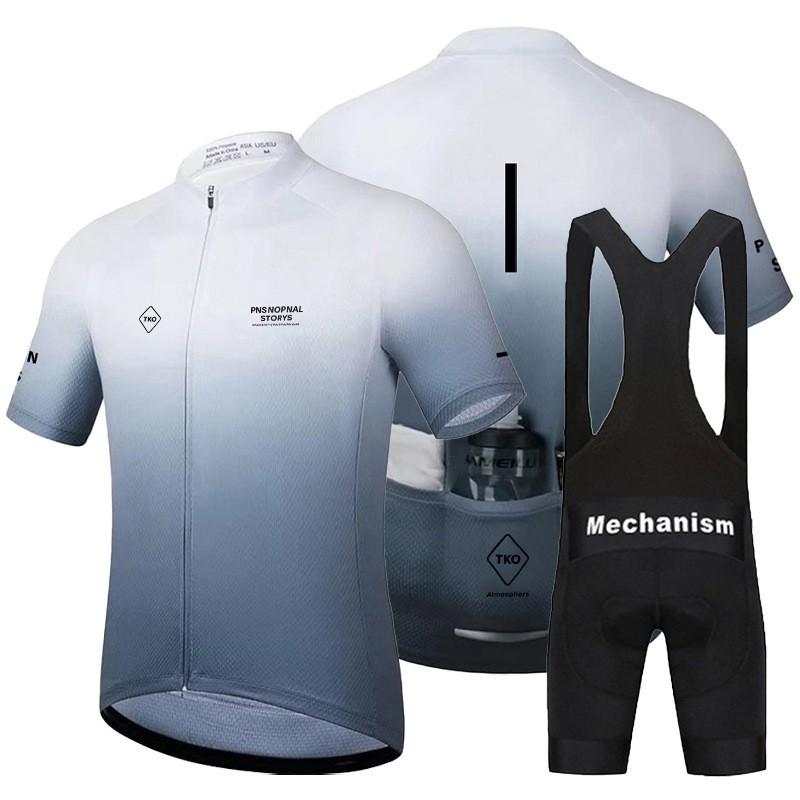 Men Women Cycling Jersey Set Short Sleeve Bike Apparel Quick Dry Milk Silk Riding Outfit