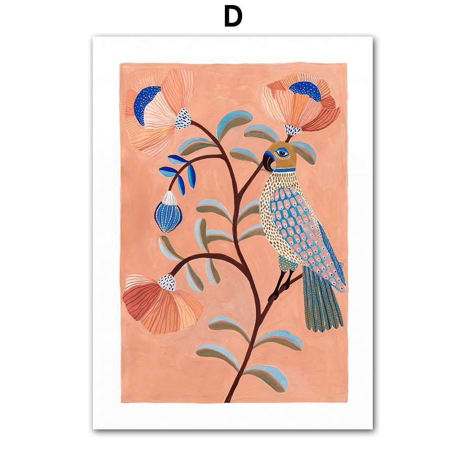 Watercolor Flowers Butterfly Bird Boho Nordic Posters And Prints Nursery Wall Art Canvas Painting Pictures Baby Kids Room Decor